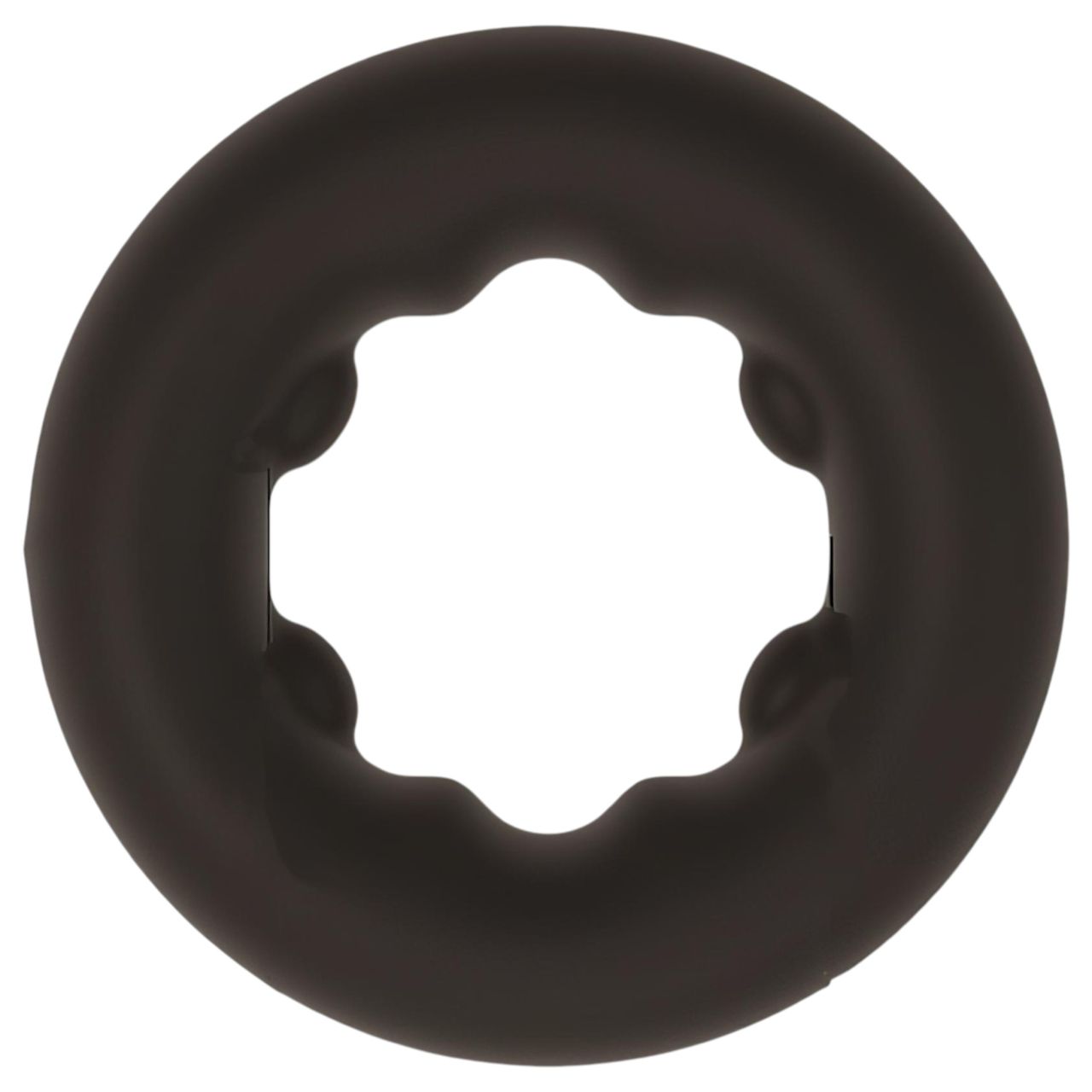 Pulselock Cocktura - pöttyös szilikon péniszgyűrű (fekete) - 27mm
