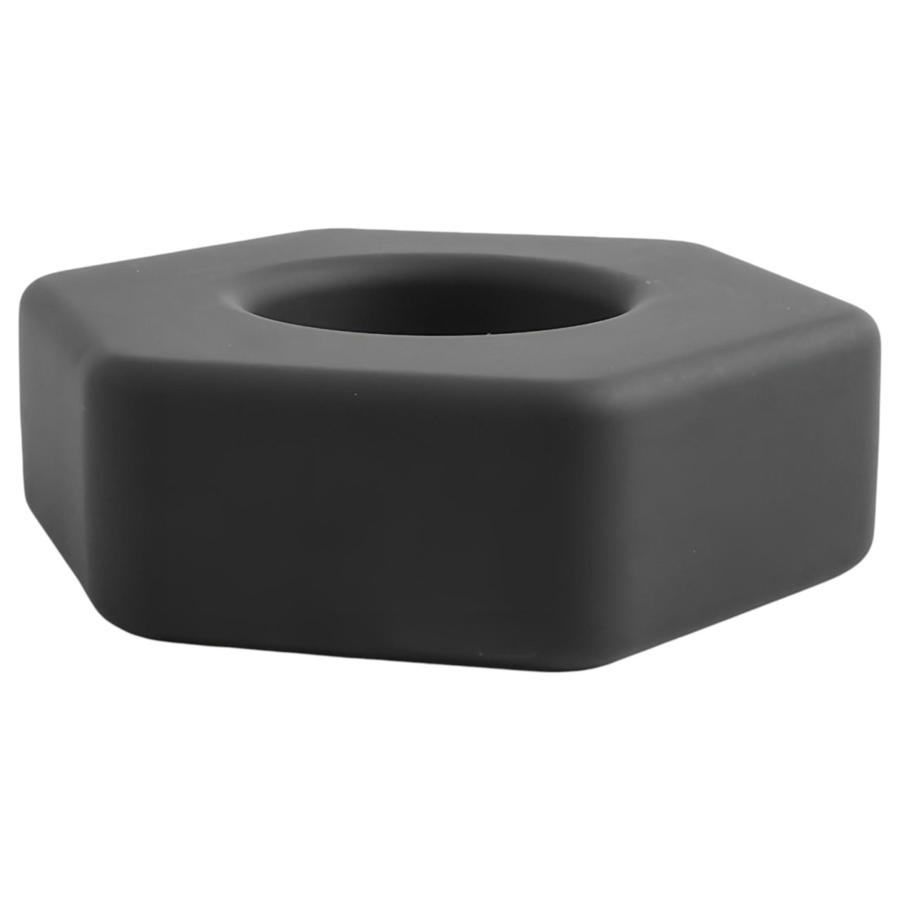 Pulselock Forge - fekete csavaranya formájú szilikon péniszgyűrű (22 mm)
