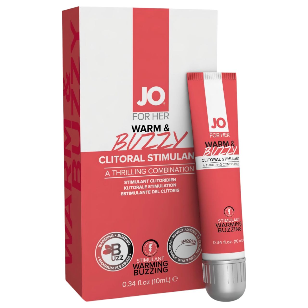 System JO - WARM & BUZZY - klitorisz stimuláló, csiklóizgató gél (10 ml)