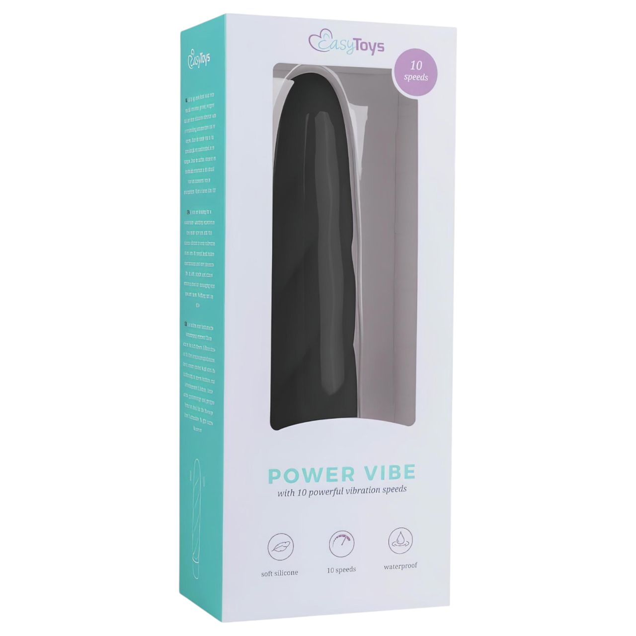 EasyToys Power Vibe - csavart szilikon rúdvibrátor (fekete)