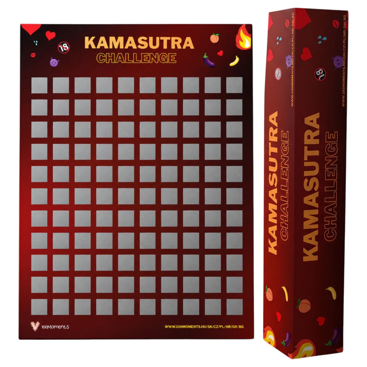 100Moments 100 Kamasutra Challenge - kaparós szexpóz poszter pároknak - A2