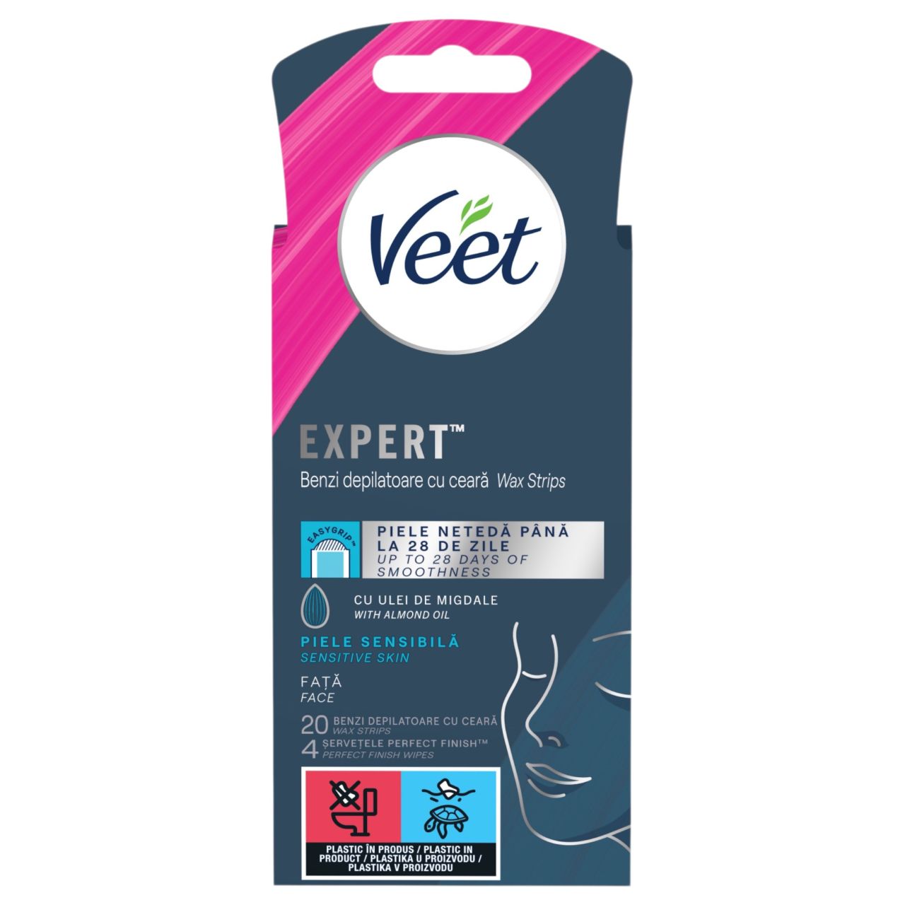 Veet Expert - szőrtelenítő gyantaszalag érzékeny bőrre (20 db)