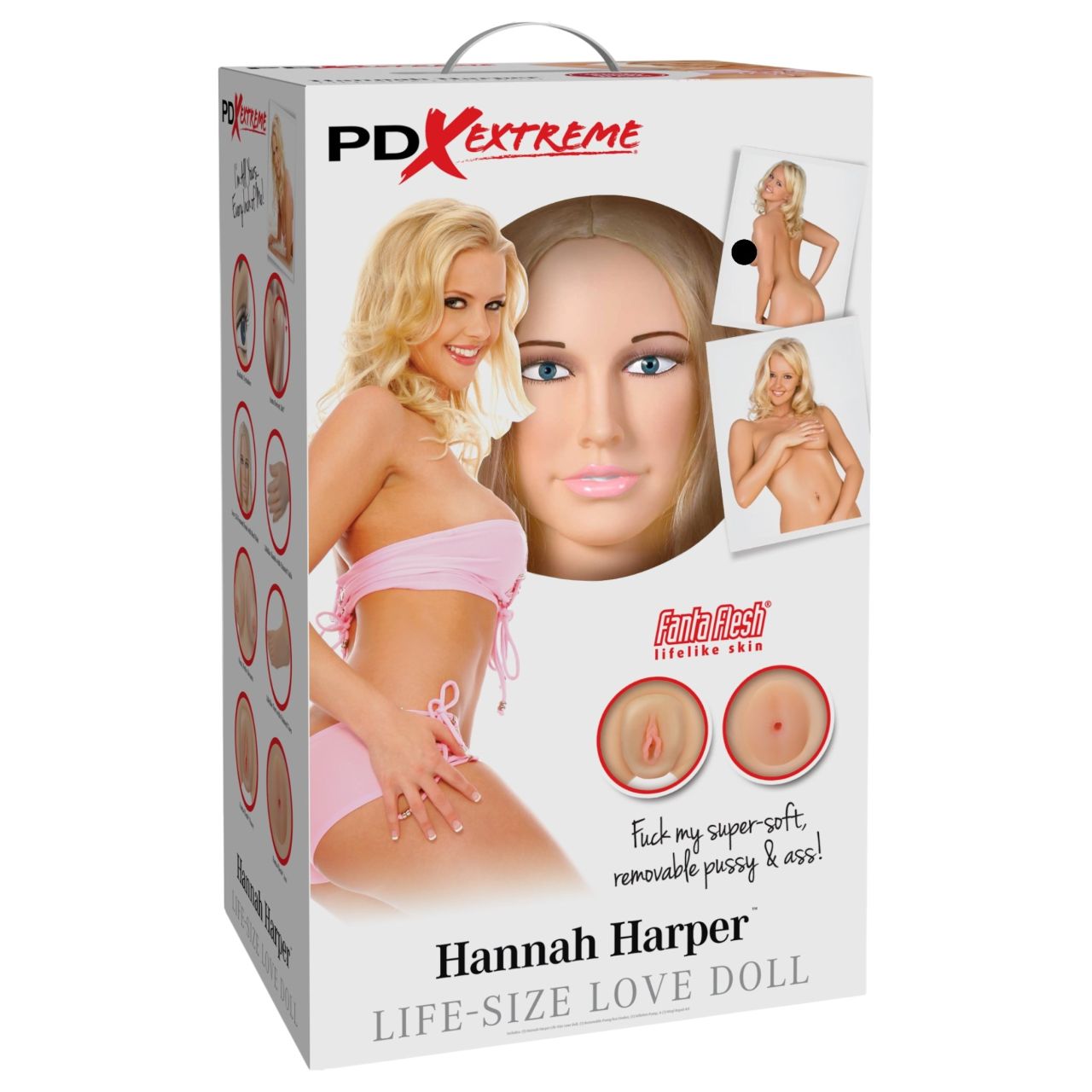 Pipedream Hannah Harper - életnagyságú guminő szexbaba 3D arccal